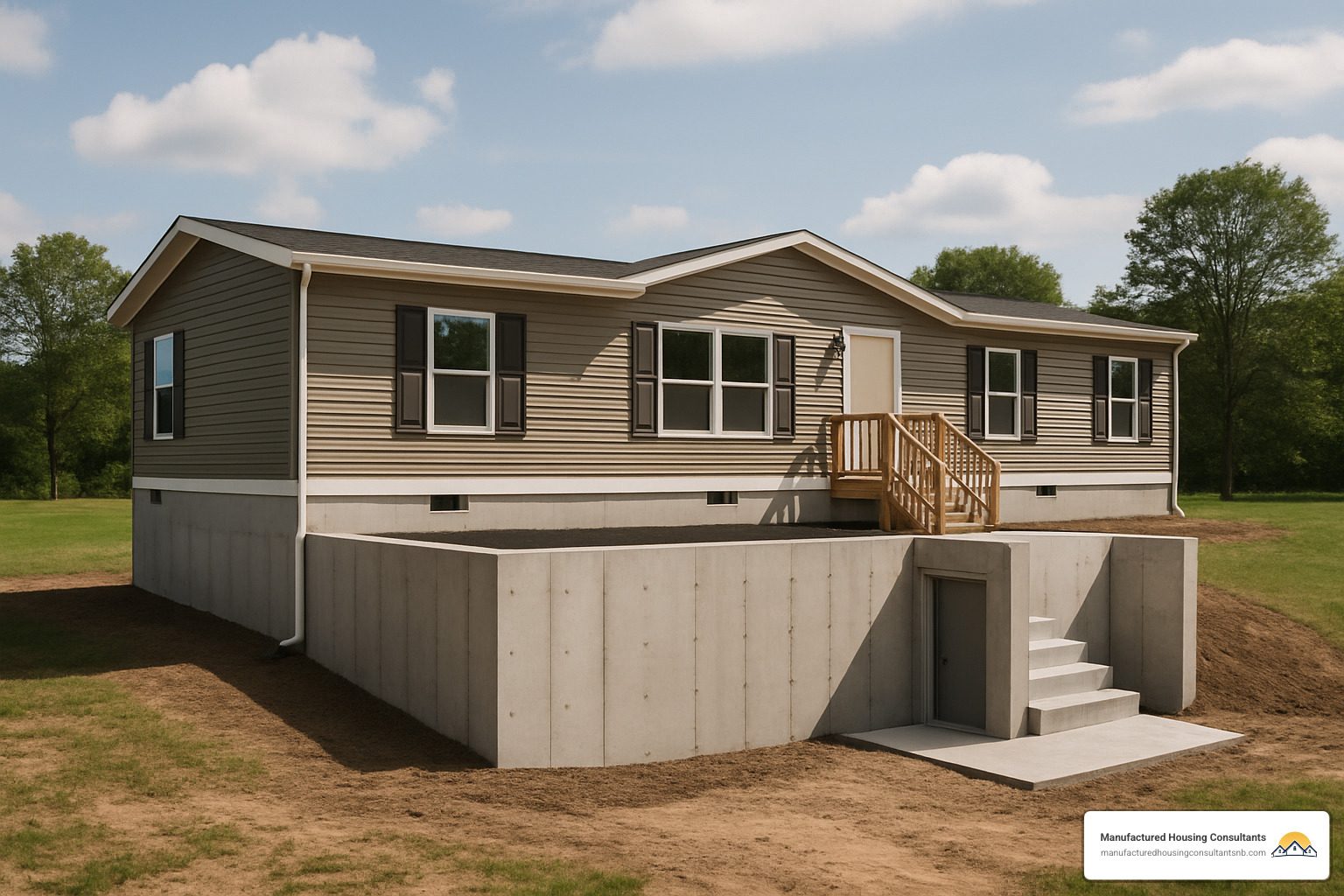 basement foundation for mobile home